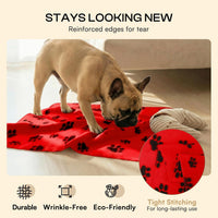 LINENLUX Fleece Dog Blankets 6-Pack - Red / 40x31 inch (Pack of 6) - image 3