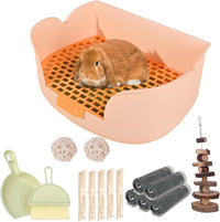 RUBYHOME Large Bunny Litter Box Small Animal Litter Pet Toilet Potty - Orange