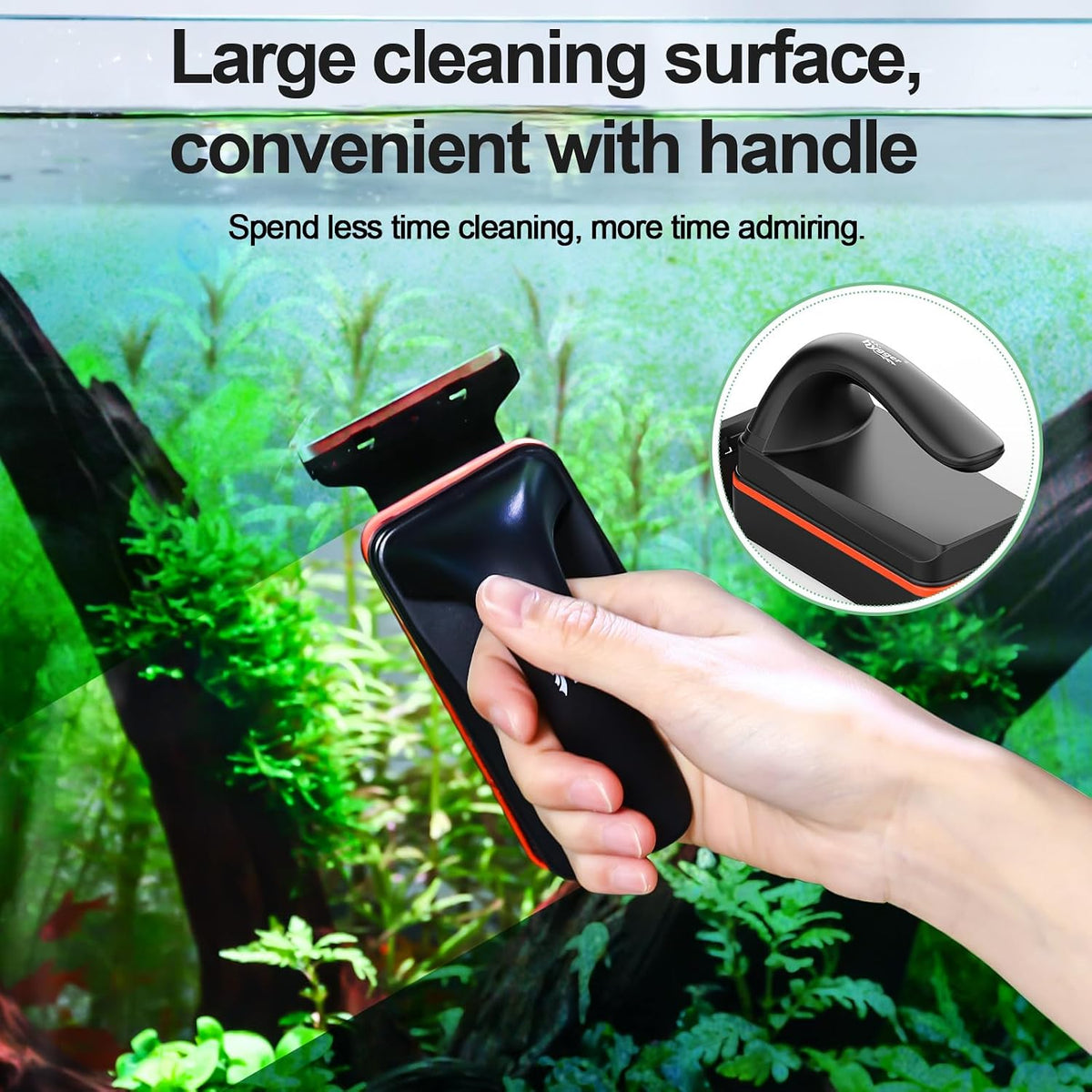 hygger Magnetic Aquarium Fish Tank Glass Cleaner - M - image 3