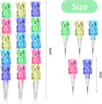 Chinco 20 Pieces Bear Stackable Pencils for Kids 5 in 1 Plastic Pencil – Fun for Kids & Family - 20 - image 2