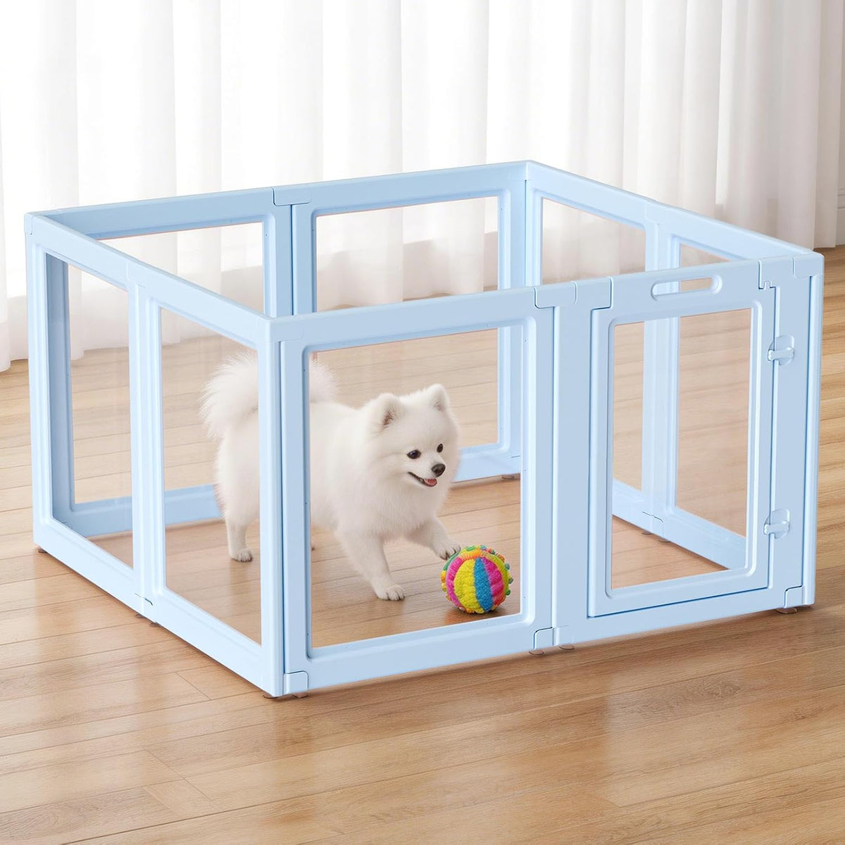DIY Clear Acrylic Dog Playpen House - Sky Blue / 8PCS / 23.6"H