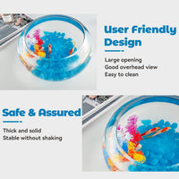 2 Gallon Glass Fish Bowl with Decor - 2 gal fish bowl - image 4
