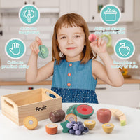 kienvy 10-piece wooden meat and fish play food set with storage box - view 14