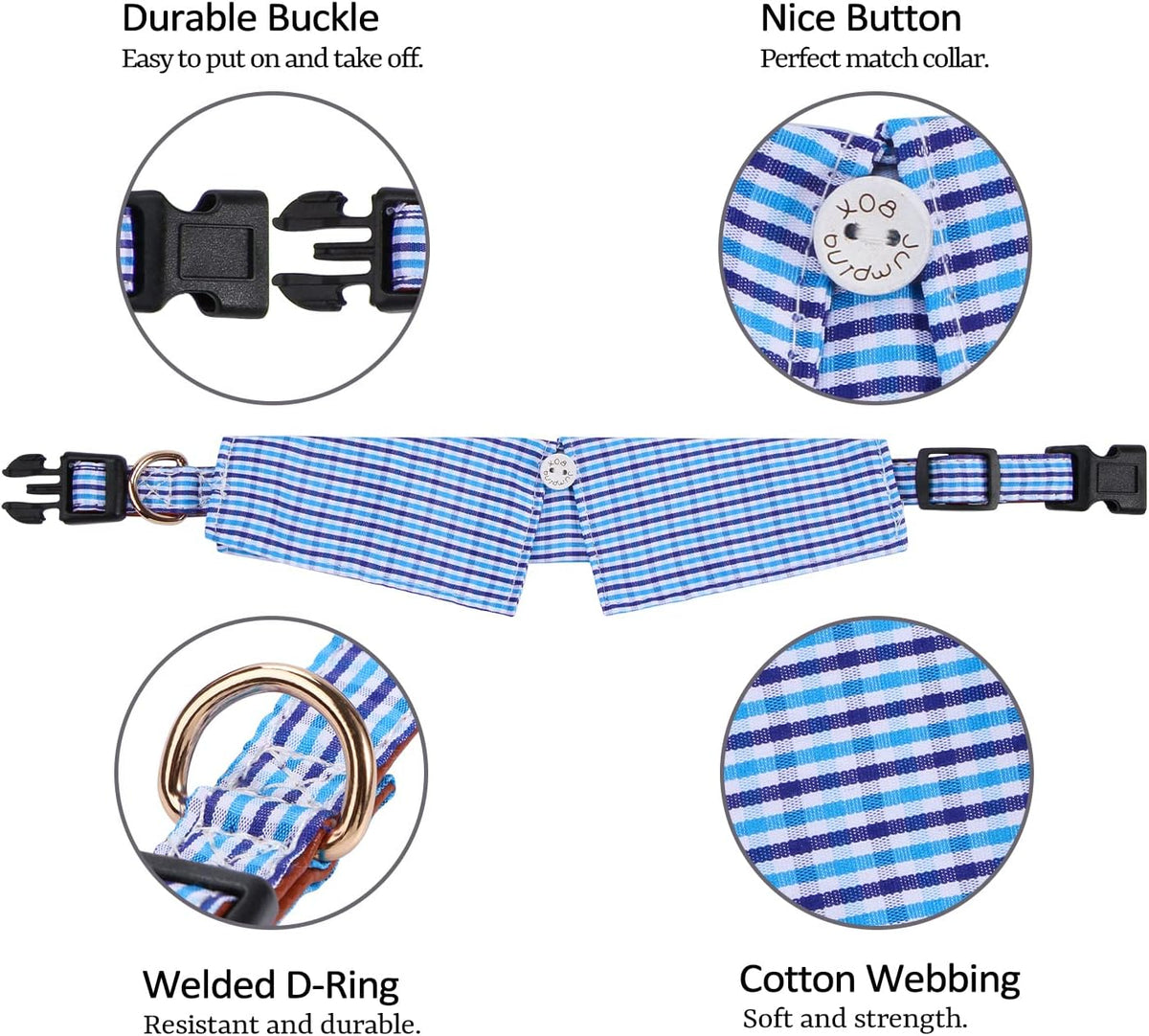 Faleela Soft &Comfy Bowtie Dog Collar - Medium (Pack of 1) / Blue Plain-B - image 2