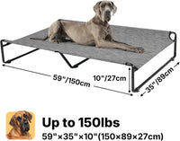Veehoo Outdoor Elevated Dog Bed - Black Silver / 59.0"L x 35.0"W x 10.6"Th - image 4
