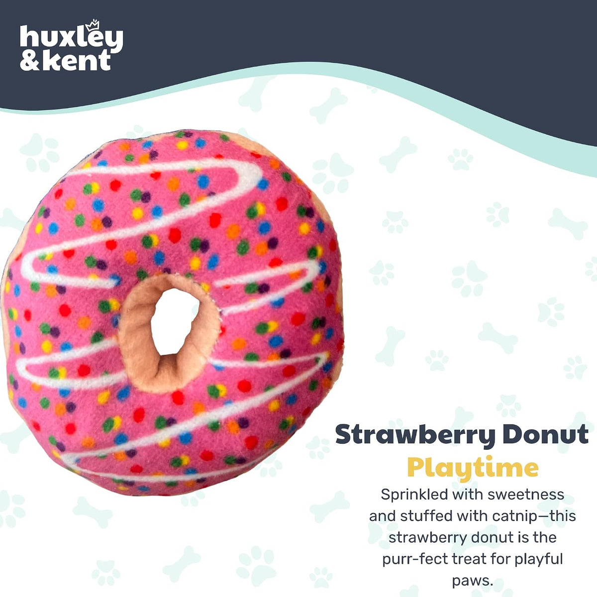 Huxley & Kent Plush Cat Toy - Strawberry Donut - image 2