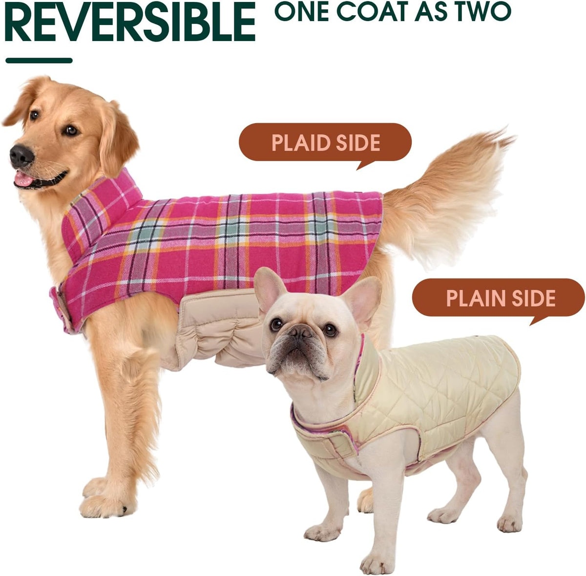 Kuoser Waterproof Dog Coat - Rose / 3X-Large (Pack of 1) - image 3