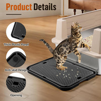 Cat Litter Box Step, Large Cat Litter Ramp with Filter Function - Black Large - image 4