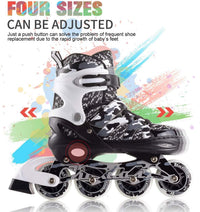 Kuxuan Boys Adjustable Inline Skates with Light up Wheels for Kids - Black Camo / Medium(Kids 13-3 US) - image 2