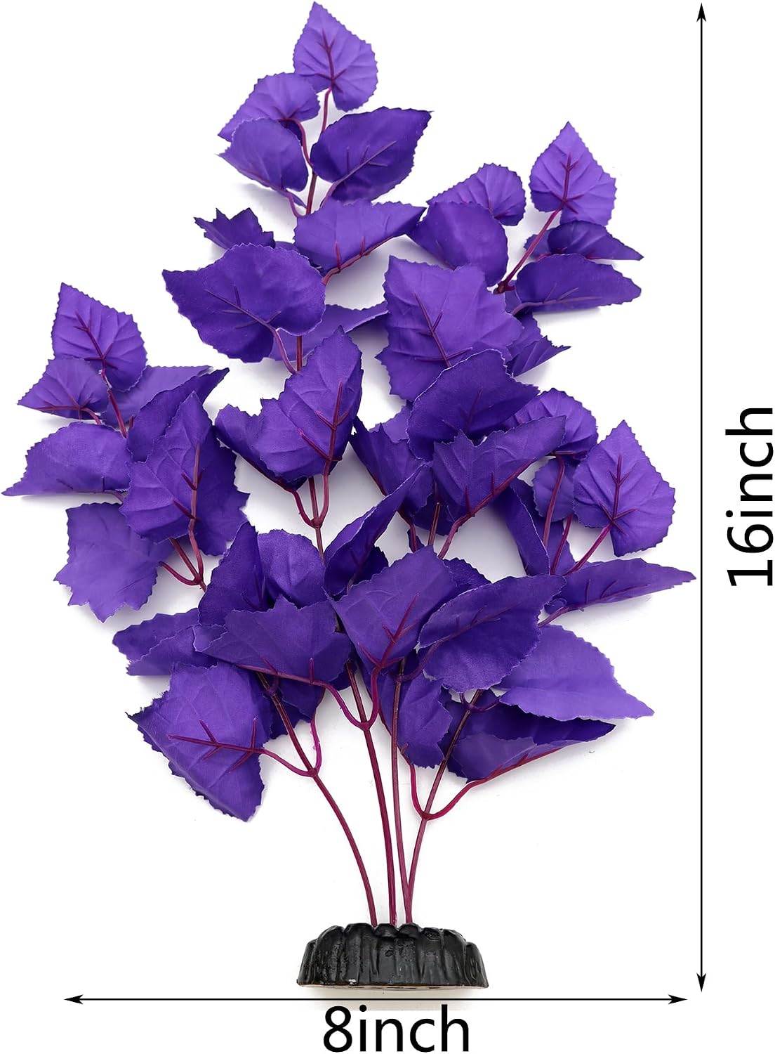 Silk Aquarium Plants, 12 Inch Artificial Silk Plants Decorations – Essentials for Fish - Purple / 2 Pack - image 2