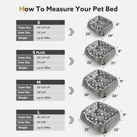 SIWA MARY Large Dog Bed, Rectangle XL, Washable, Non-Slip Dark Grey (35"x25"x9")