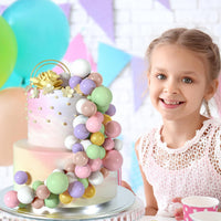 48 Pcs Balls Cake Topper Decorations Balloon Cupcake Toppers Foam - Pink,green,yellow,purple,brown,white - image 3