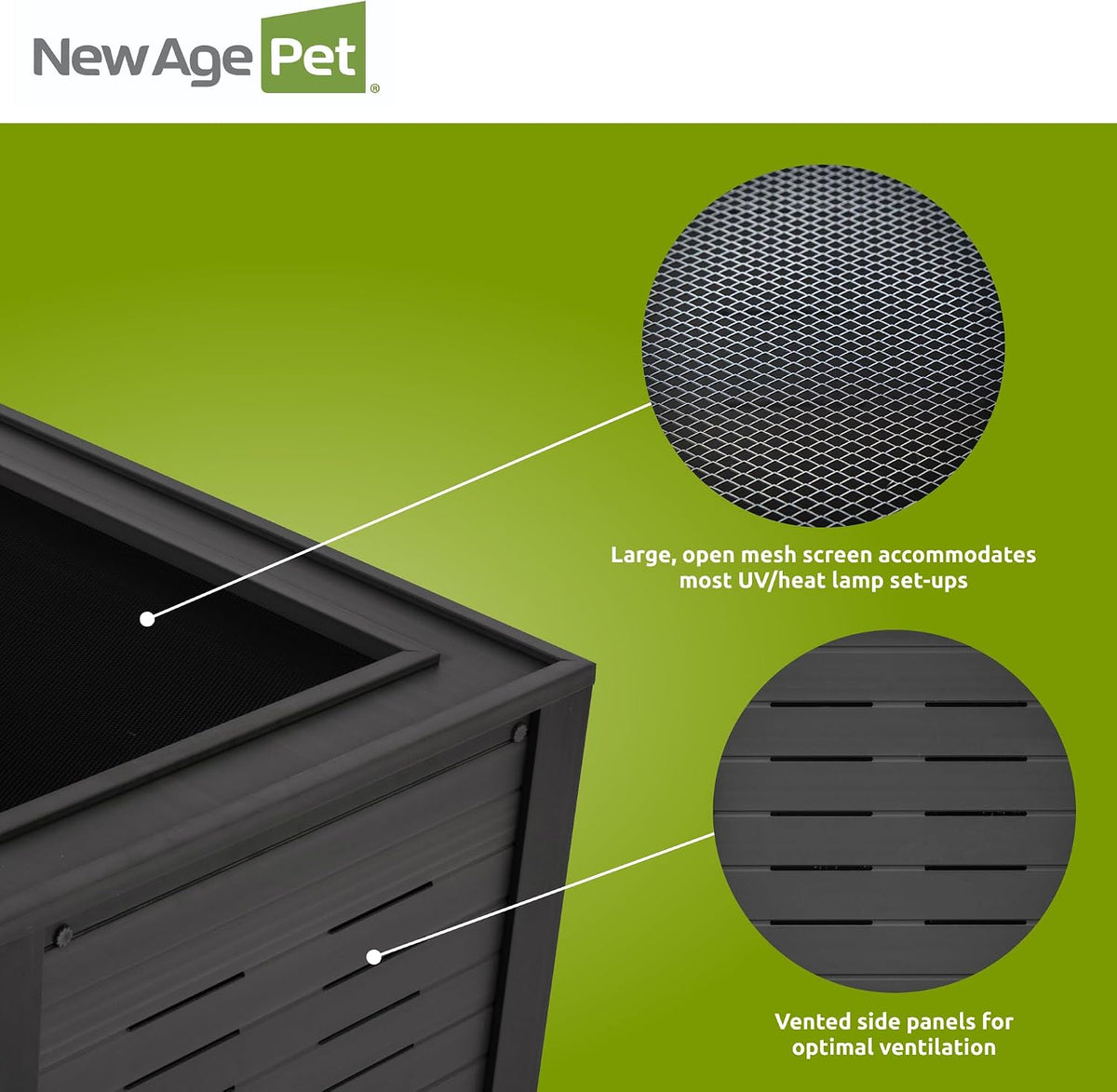 New Age Pet ECOFLEX 48" Mojave Reptile Enclosure, Maple - Black / Large - image 4