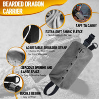 WATFOON Adjustable Lizard Leather Leash Harness and Bearded Dragon - Leash + XL Sling (Gift) / Grey - image 2
