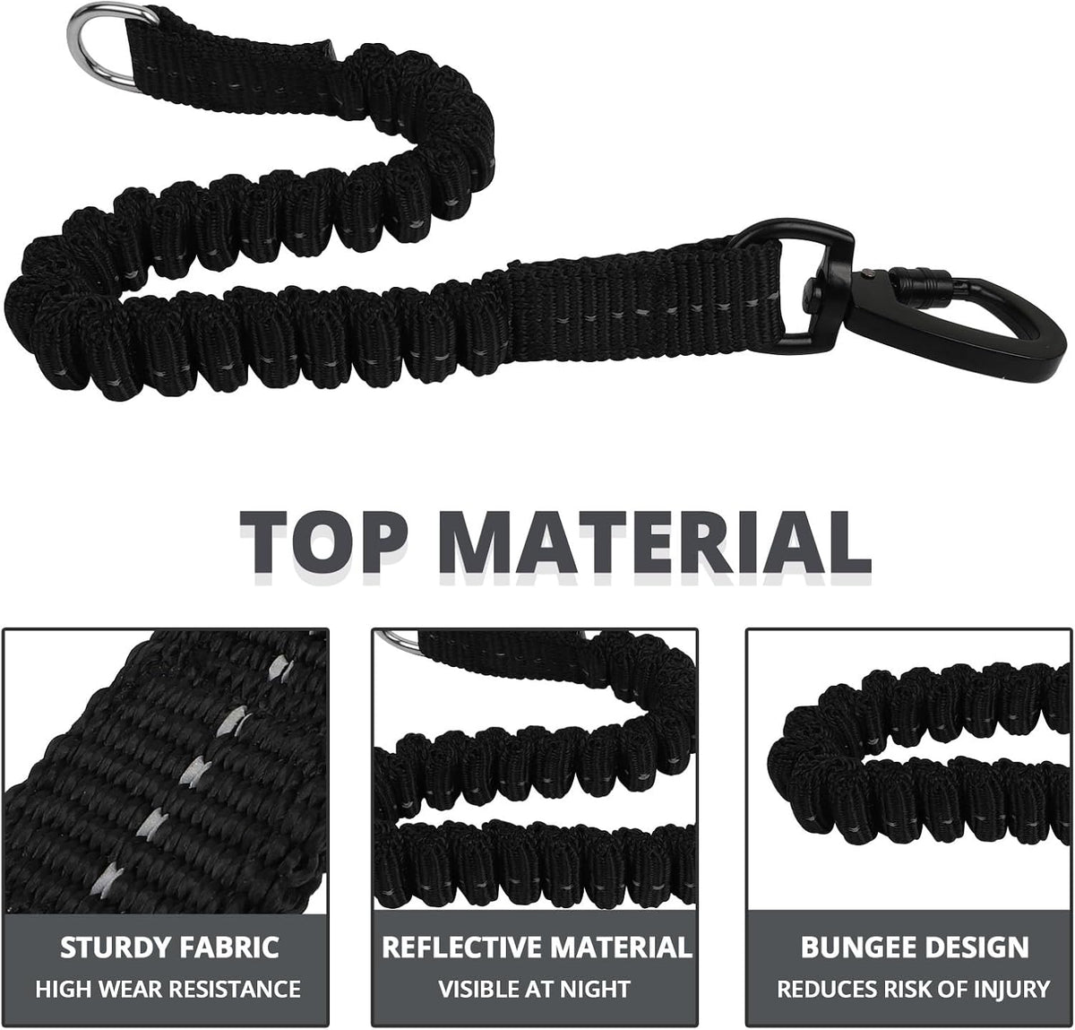 Long Dog Leash 15 FT: Heavy Duty Rope Leashes for Dogs Training - New black / 20ft*1/3'' - image 4