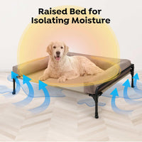 Veehoo Outdoor Elevated Dog Bed-Cooling Raised Dog Cot for Large - Beige Coffee / 41.0"L x 27.0"W x 13.0"Th - image 2