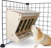 Pet Wooden Hay Feeder for Rabbits, Guinea Pigs, and Chinchillas – Essentials for Small Pets