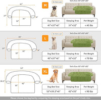 GGIB Calming Dog Bed Fluffy Plush Dog Mat for Furniture Protector with Removable Washable Cover for Large Medium Small Dogs and Cats (Large, Grass Green)
