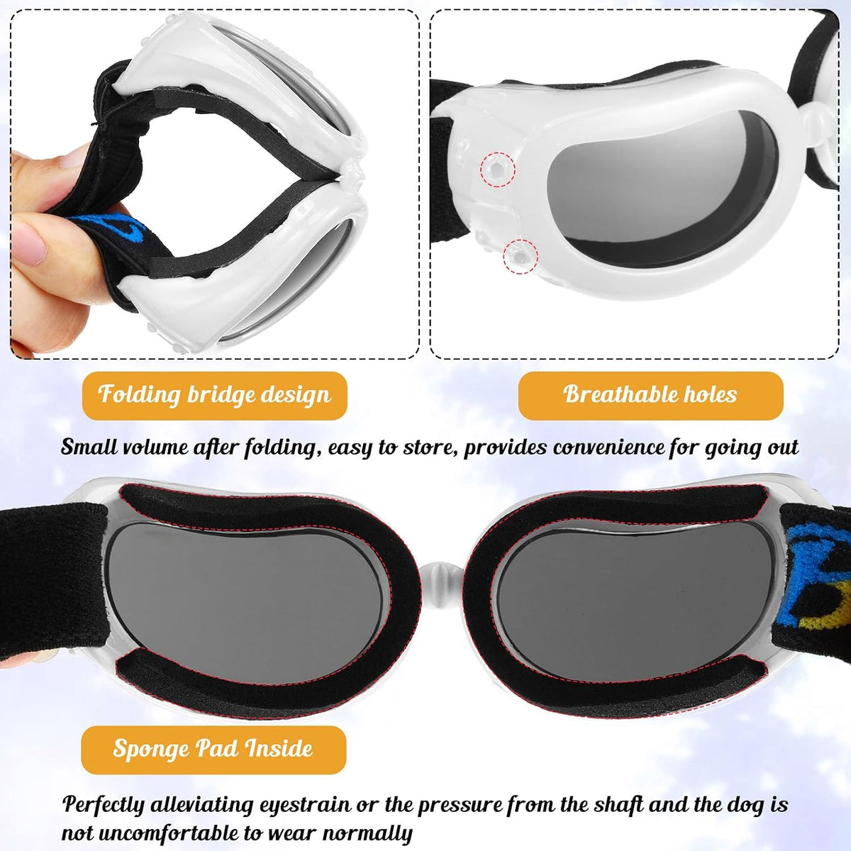 Frienda Dog Helmet and Goggles - S / White - image 4