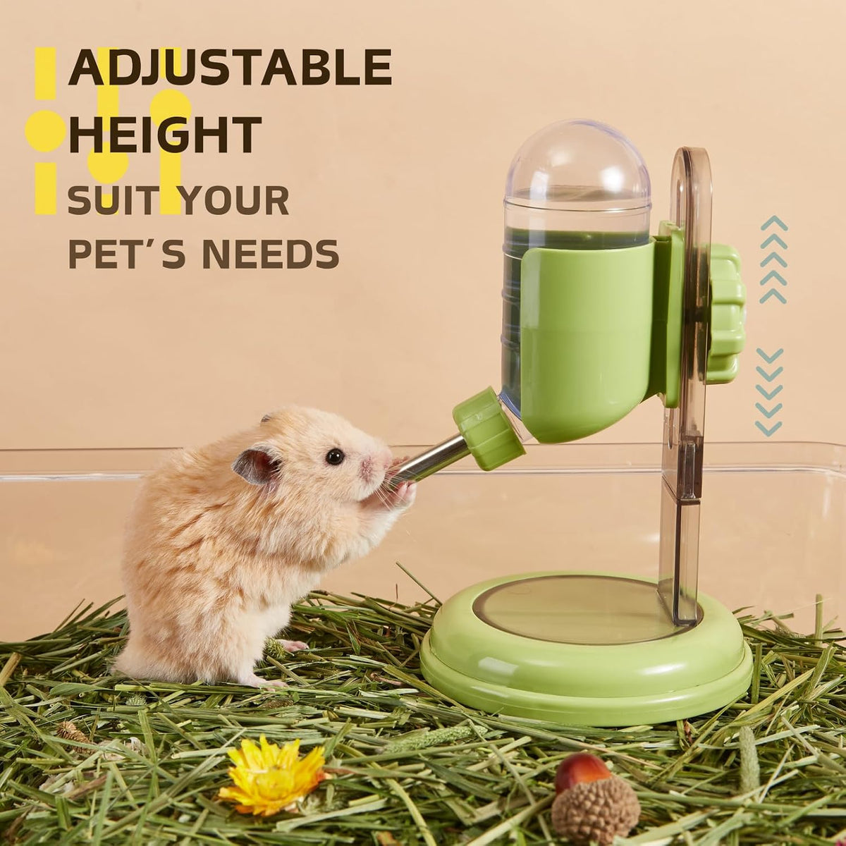 Hamster Water Bottle with Stand - Green / 4oz - image 3