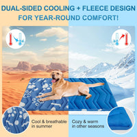 BEAUTYZOO Cooling Mat for Large Dogs, Self-Cooling - Navy Blue / 59.0"L x 40.0"W x 1.0"Th(XL) - image 3