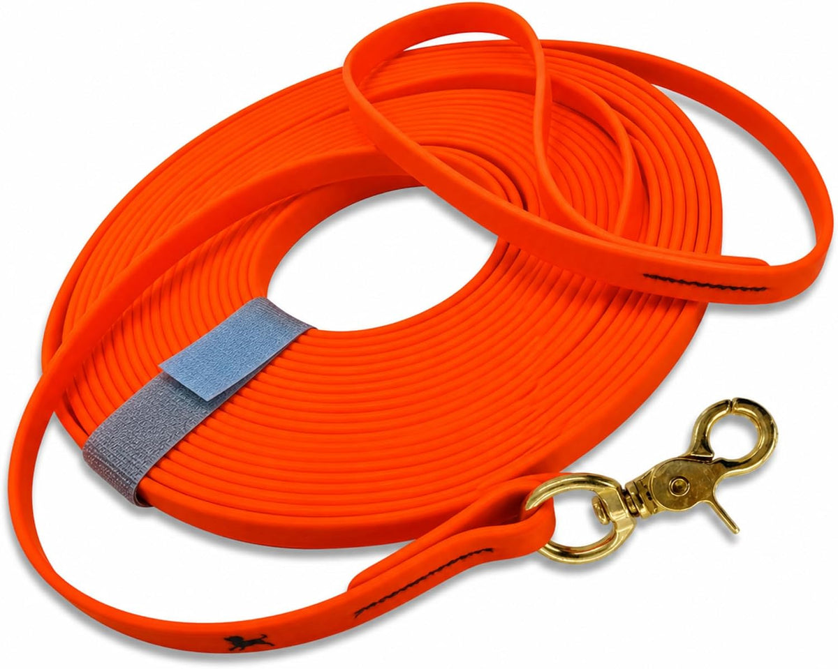 Biothane Long Line, Made in USA - Orange / 1/2" x 32.5ft
