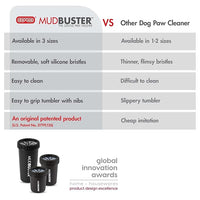 Dexas MudBuster Portable Dog Paw Washer/Paw Cleaner, Large, Matte Black- Special Edition (PW72025-22WP)
