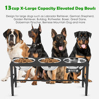 SHAINFUN Elevated Dog Bowls with Slow Feeder & Mat for Medium - Black-3L-Three - image 3