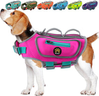 Dog Life Jacket, Good Visibility Pet Swimming Vest for Boating L – Essentials for Dogs - RosePink / Large - image 3