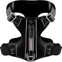 BARKBAY Dog Harness No Pull with ID Tag Pocket - Heavy Duty, Reflective, Easy Control for Large Dogs(Black,M)