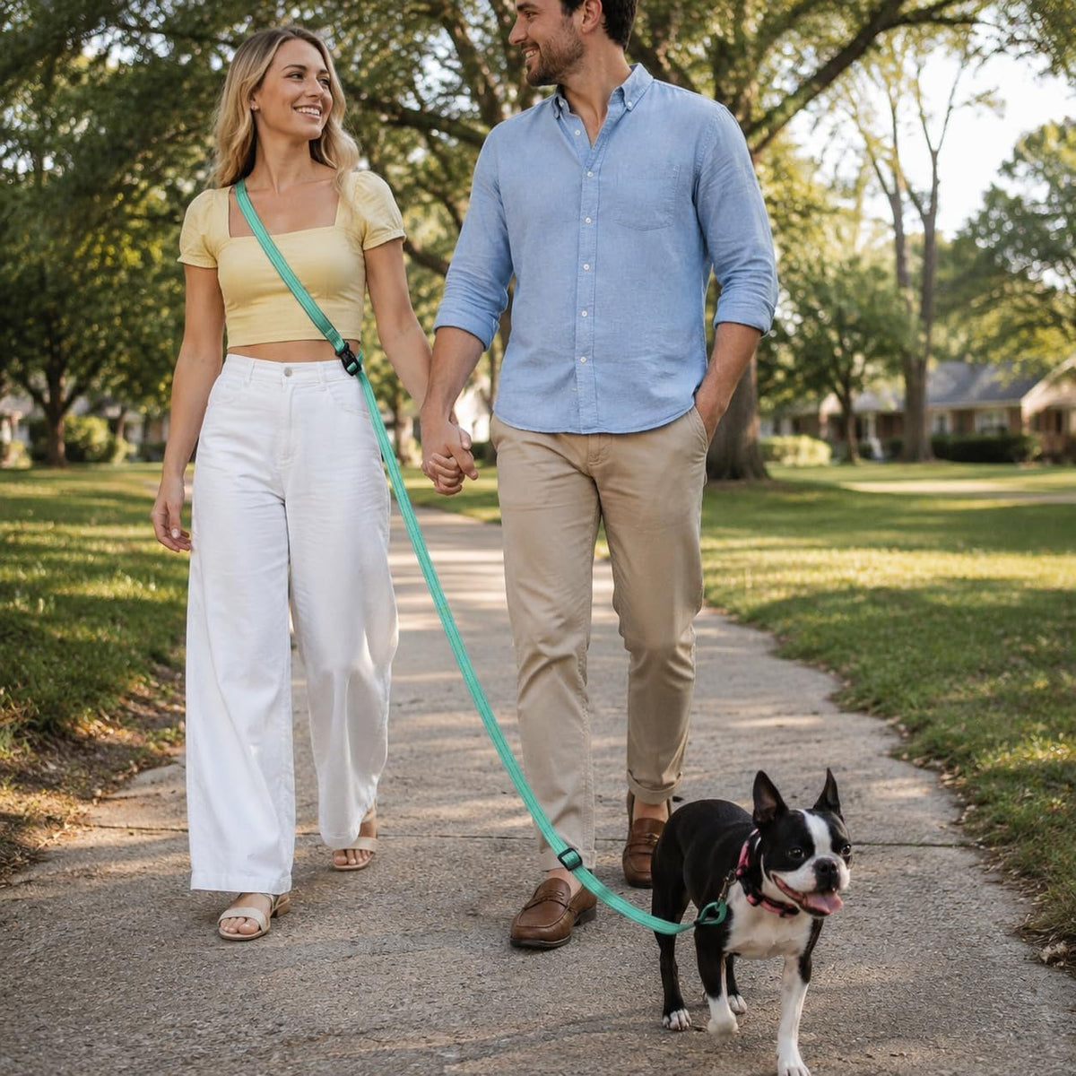 Kazazoo Hands-Free Dog Leash Adjustable Length 5-8 Ft - Green / M - image 3