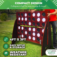 Swooc - Giant Four in a Row with Carrying Case & 60% Quieter Design - Giant Game Outdoor for Adults - 4ft x 3ft - image 4