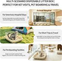 (6-Pack) Disposable Cat Litter Boxes - Low Entry, Shallow for Senior Cats, Easy for Mobility-Challenged Cats, Small Travel Cat Litter Box