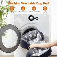 GASUR Large Dog Bed, Rectangle Washable Pet Beds, Orthopedic Dog Sofa Bed, Durable Pet Cuddler Anti-Slip Bottom, Soft Calming Sleeping Warming Puppy Bed (L (35"x 25"x 9"), Black)