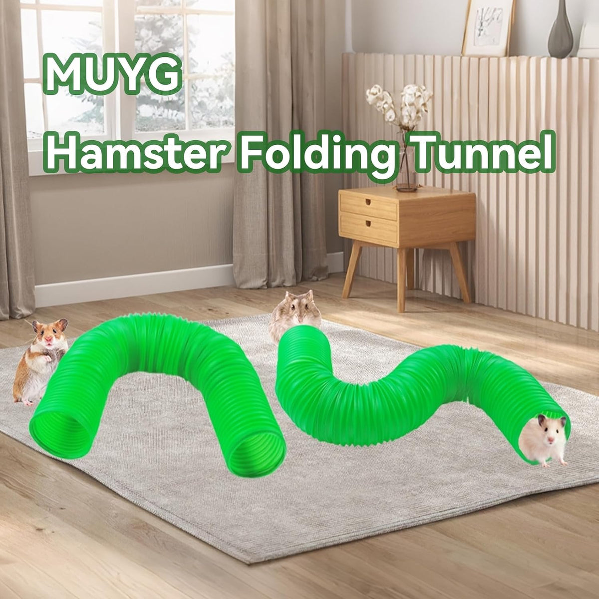 Plastic Hamster Tunnels, Small Animal Tubes - 【Green】 / 【1 PCS】 - image 2