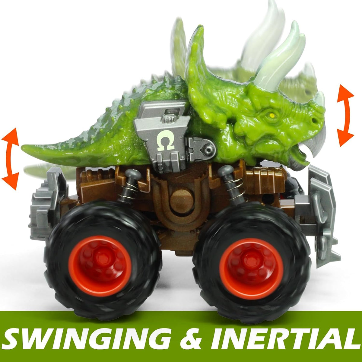 Oriate Friction Powered Dinosaur ATV Toy Cars for Children - Triceratops 1 - image 3