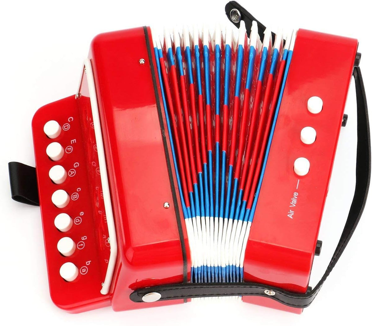 Tosnail small red accordion with 10 keys and buttons for beginners - view 4