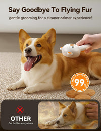 Cat Steam Brush, Brushes for Indoor Cats with Release Button - Orange - image 3