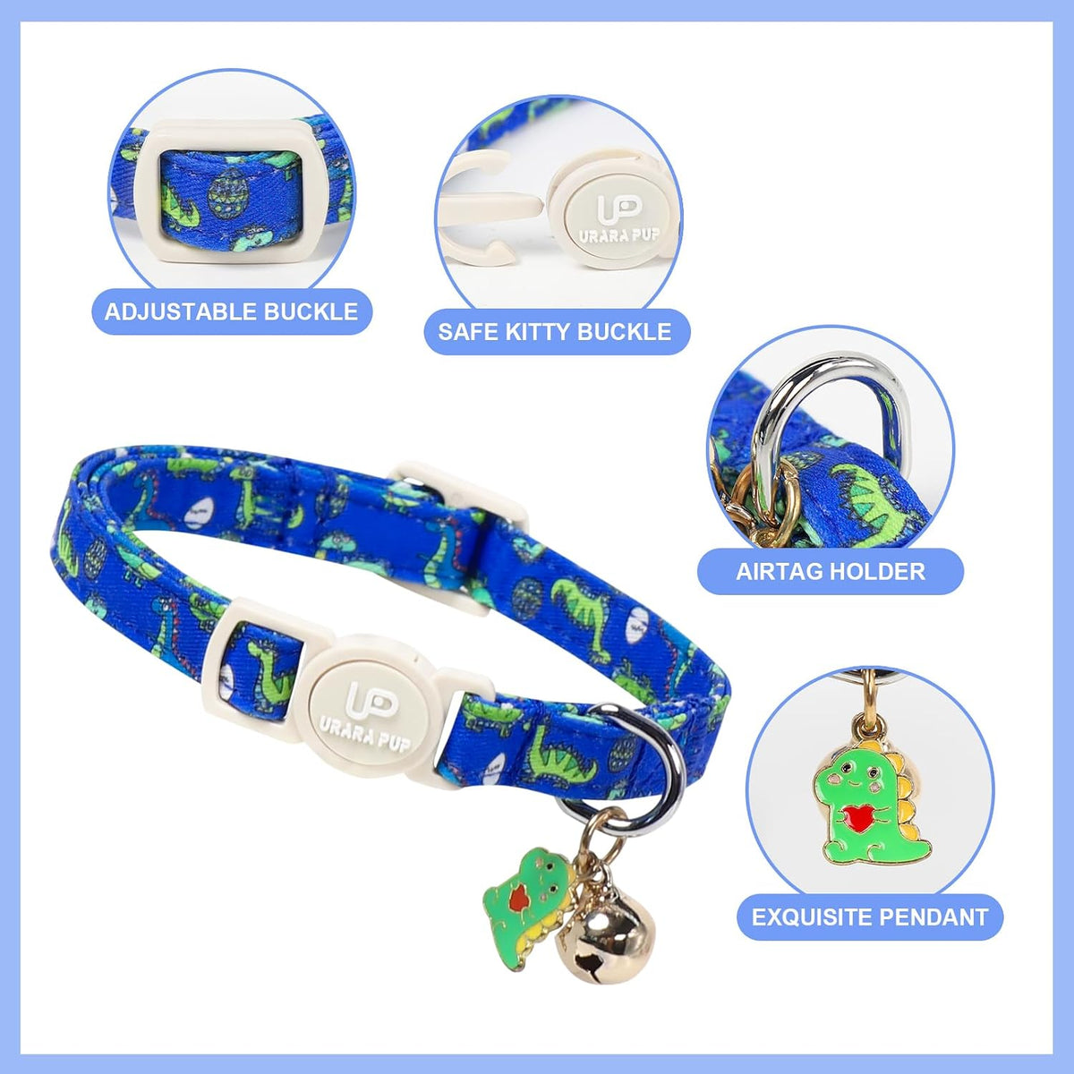 Halloween Cat Collar-2Pack Autumn Pumpkin Kitten Collars-Funny - Sharks&Dino Eggs - image 3