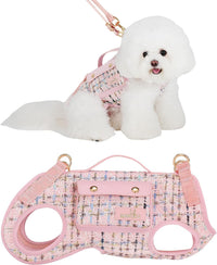 Wakytu Dog Lift Harness Dog Carrier Sling for Small Dogs & Cats - Small(4-8 LBS) / 2.0 Pink