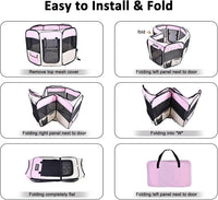 JESPET 61" Pet Dog Playpens - Pink / 61x61x30 Inch (Pack of 1) - image 3