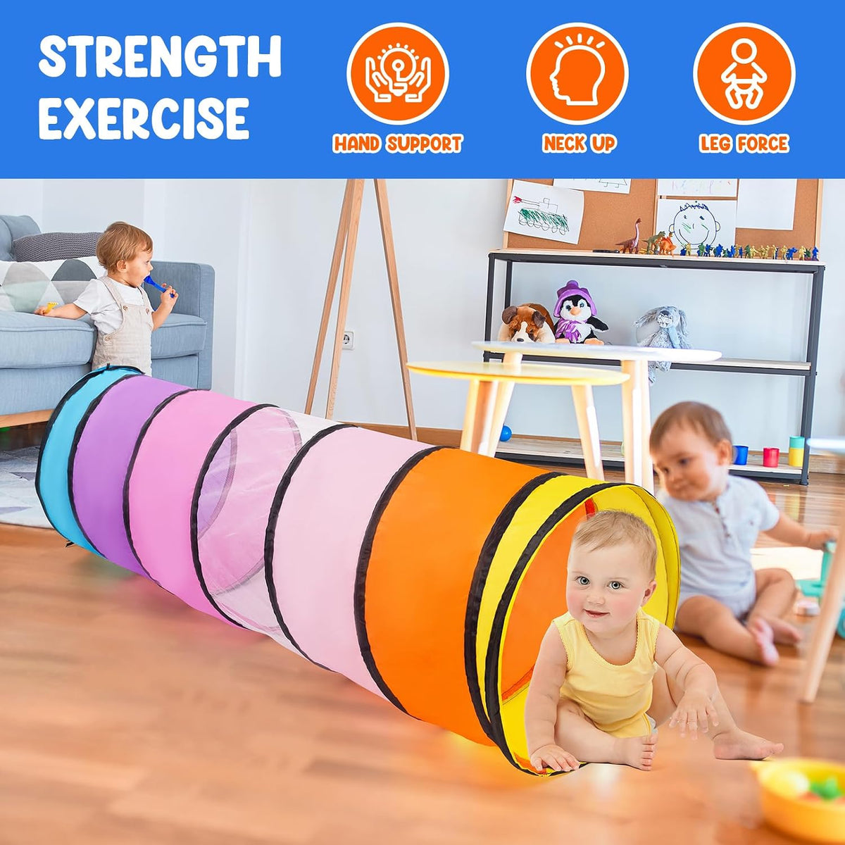 Kids Play Tunnel for Toddlers - Pink Colorful Tunnel - image 4