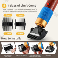 CGOLDENWALL Dog Hair Clipper for Grooming 200W Pet Clipper Kit with Spare Blade, Low Noise&Vibration, Animal Grooming Trimmer for Cat Sheep Dog