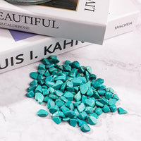 Tumbled Chips Stones Green Turquoise Crushed Crystal Quartz 3 Lb, Polished Natural Aquarium Gravel Rocks Gemstone Pebbles for Fish Tank, Vase Fillers, Succulent Plants Decor