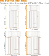 71" Extra Tall Cat Gate 29.5-40.6 Wide Pet gate with Small Cat Door - White / 71 inches SET A - image 4