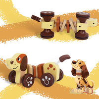 Baby Toys Car,Wooden Pull Along Toy for Toddlers 1 2 3 Year Olds – Fun for Kids & Family - Brown - image 4