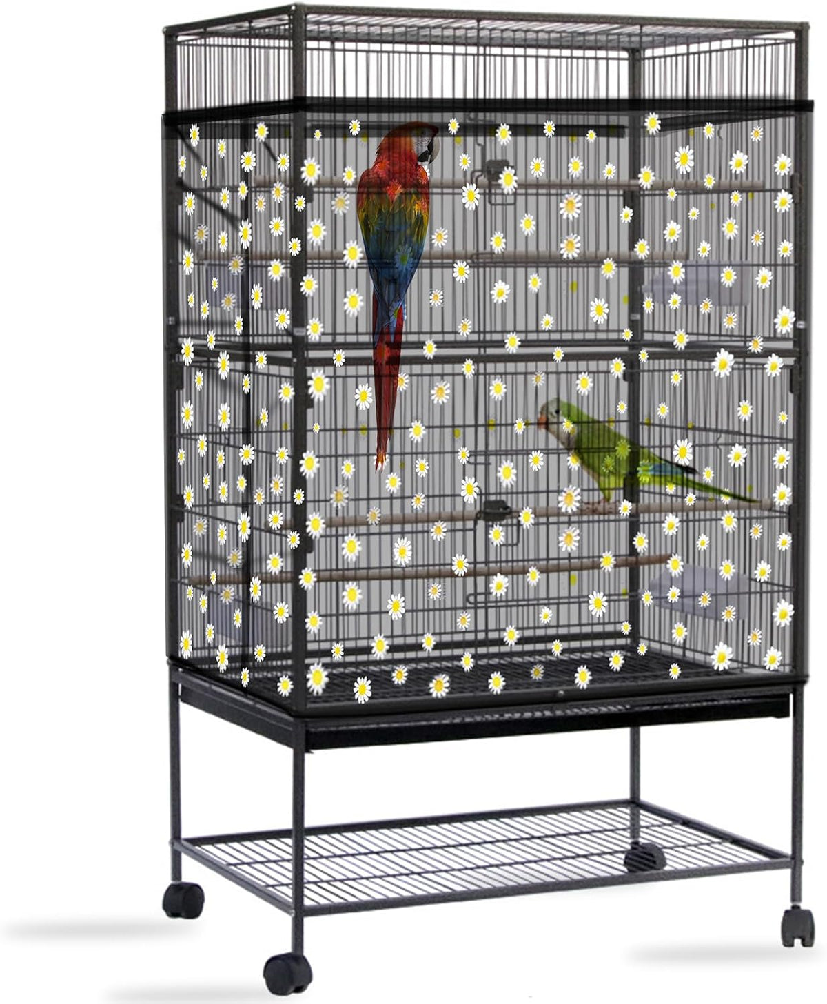 Bird Cage Seed Catcher, Large Bird Cage Cover - Black, Daisy Design