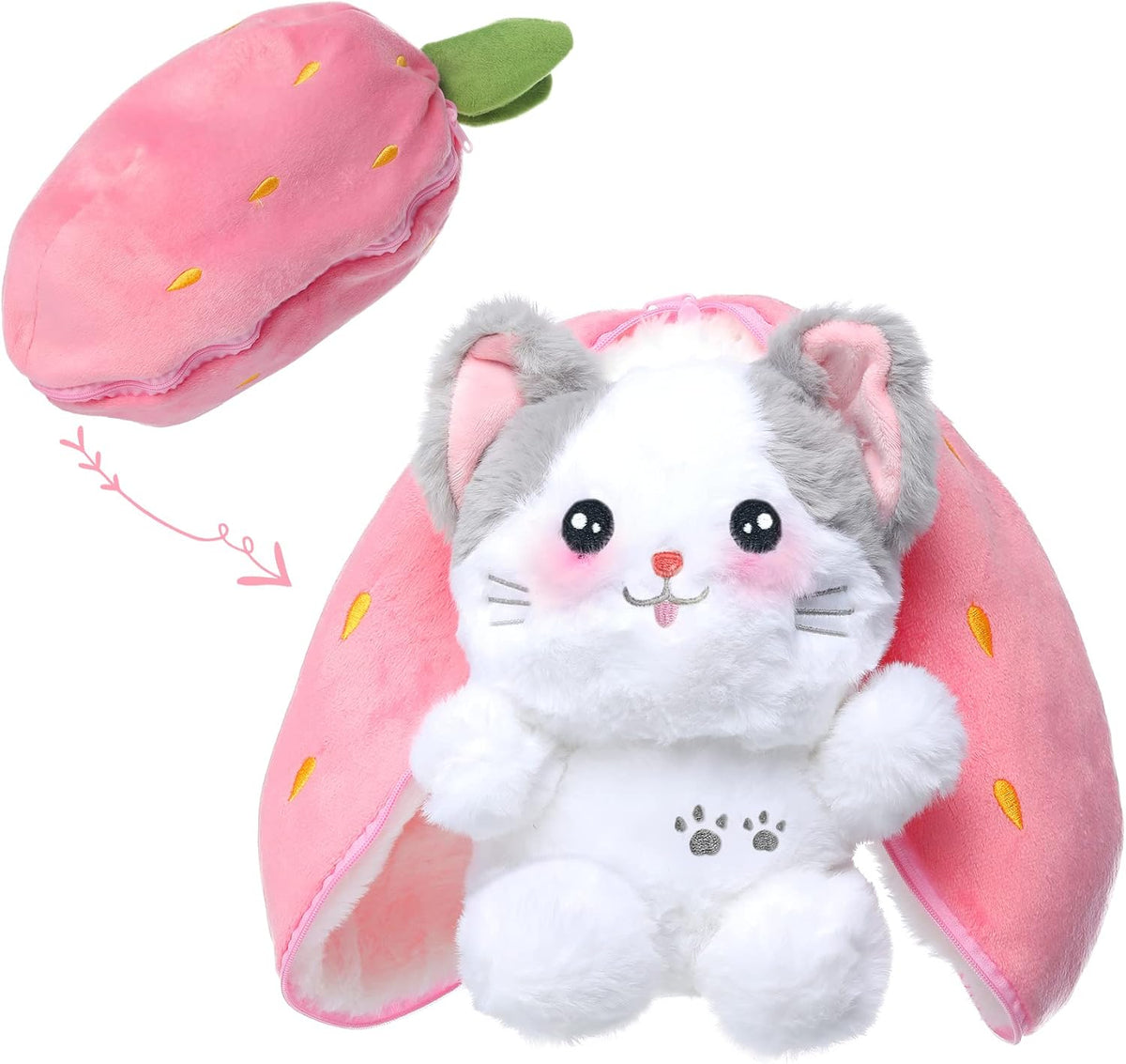 MIAODAM 11 inch reversible Halloween bat plush in purple - view 9