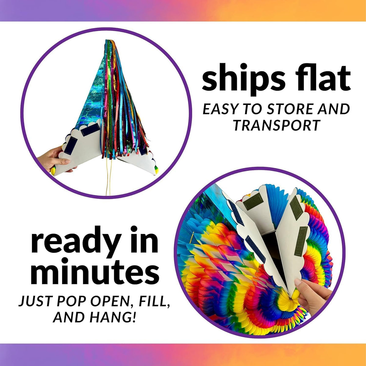 Mexican Piñata, Christmas Pinata - Rainbow Brights 32" - image 3