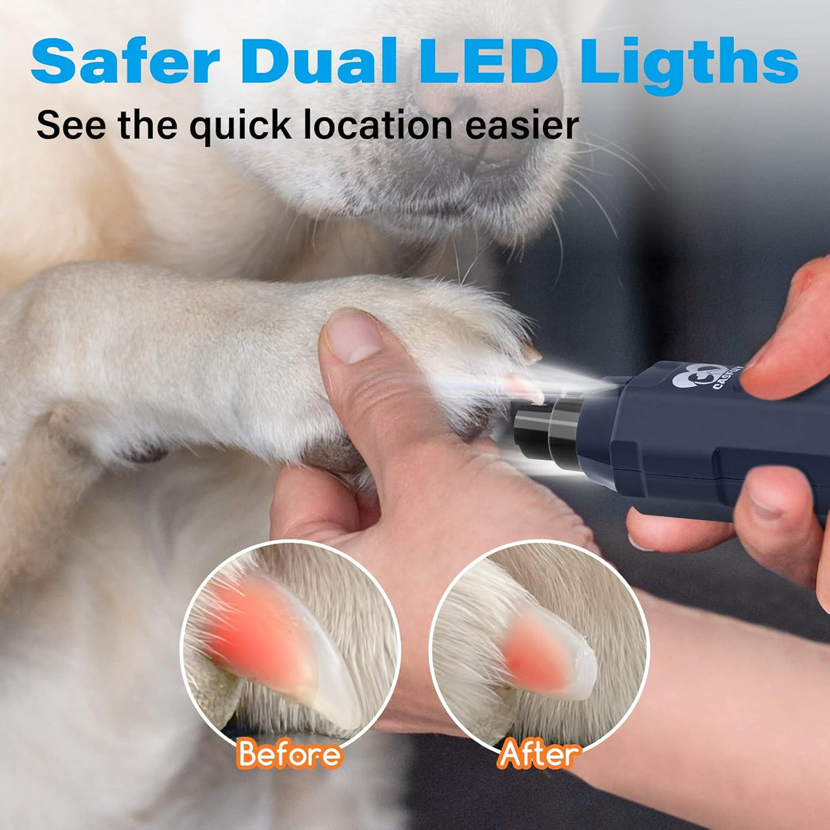 Casfuy 6-Speed Dog Nail Grinder - Blue - image 3